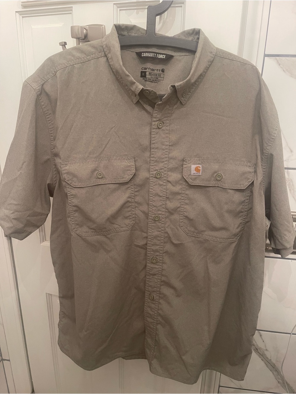 Carhartt Short Sleeve Button-Down Work Shirt - Olive Green